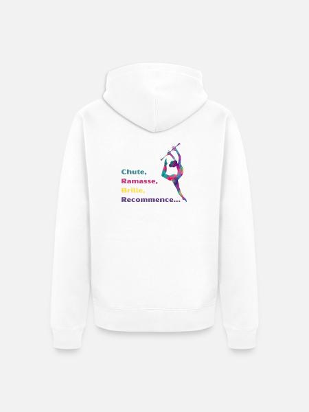 Chute-_Ramasse-_Recommence-- - Veste à capuche bio Premium Unisexe - blanc