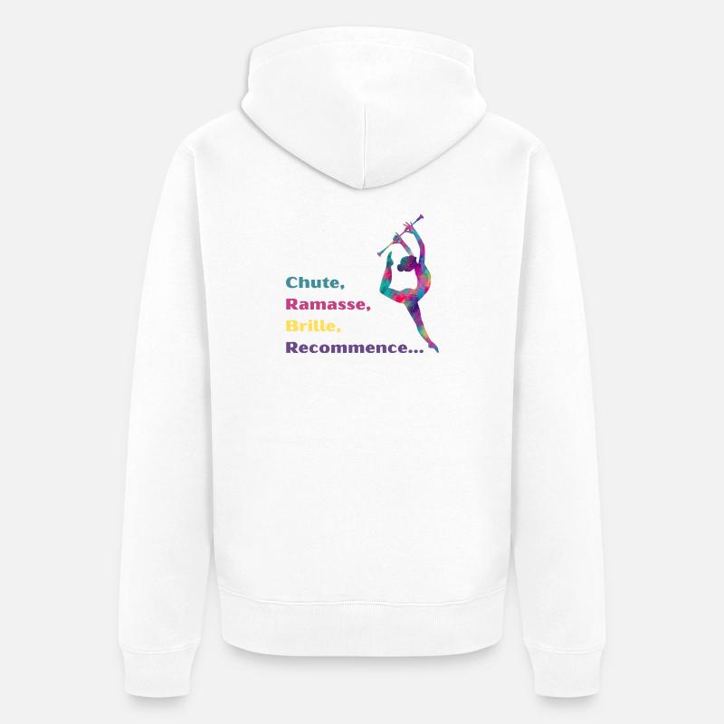 Chute-_Ramasse-_Recommence-- - Veste à capuche bio Premium Unisexe - blanc