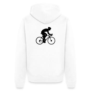 Biker - Unisex Premium Bio Zip Hoodie - Weiß - Hinten - Thijin (182cm)