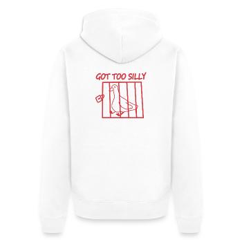 Zu dummer Vogel im Käfig - Unisex Premium Bio Zip Hoodie - Weiß - Hinten - Thijin (182cm)