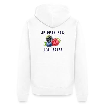 je peux pas jai baies - Veste à capuche bio Premium Unisexe - blanc - Dos - Thijin (182cm)