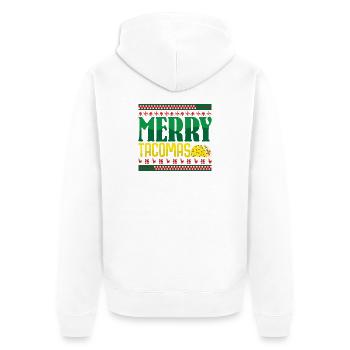Tacos Weihnachten de Noël Taco Moches - Veste à capuche bio Premium Unisexe - blanc - Dos - Thijin (182cm)