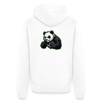 panda-esports - Unisex Premium Bio Zip Hoodie - Weiß - Hinten - Thijin (182cm)