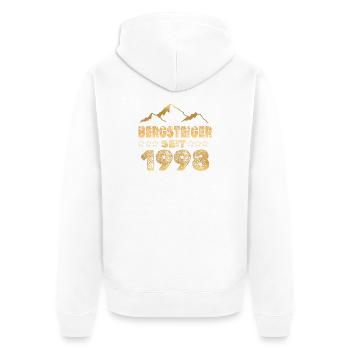 geboren 1998 - Unisex Premium Bio Zip Hoodie - Weiß - Hinten - Thijin (182cm)