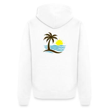 Mer de la plage de Palm Tree - Veste à capuche bio Premium Unisexe - blanc - Dos - Thijin (182cm)