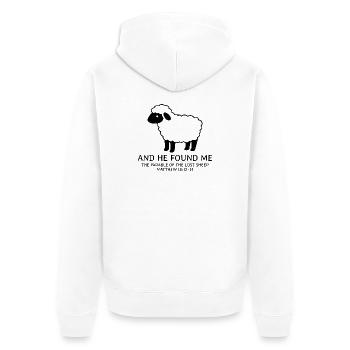  And He Found Me Parable of the Lost Sheep Matthew - Unisex Premium Bio Zip Hoodie - Weiß - Hinten - Thijin (182cm)