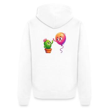 Amitié Ballon Cactus - Veste à capuche bio Premium Unisexe - blanc - Dos - Thijin (182cm)