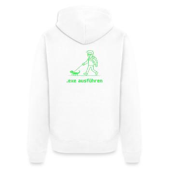 Nerd Witz Entwickler Humor exe ausführen Coder - Unisex Premium Bio Zip Hoodie - Weiß - Hinten - Thijin (182cm)