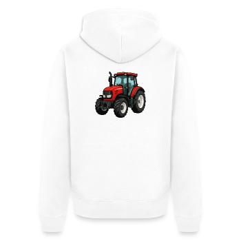 Design de dessin animé Red Tractor - Veste à capuche bio Premium Unisexe - blanc - Dos - Thijin (182cm)