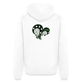 Beauté toxique des bois – Muguet-de-vallée vintage - Veste à capuche bio Premium Unisexe - blanc - Dos - Thijin (182cm)