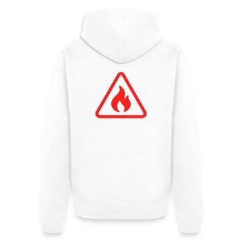 Avertissement d’inflammation Icône solide Feu chaud - Veste à capuche bio Premium Unisexe - blanc - Dos - Thijin (182cm)