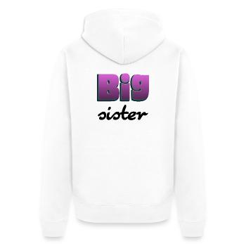 Lettrage de grande sœur pour la grande sœur - Veste à capuche bio Premium Unisexe - blanc - Dos - Thijin (182cm)