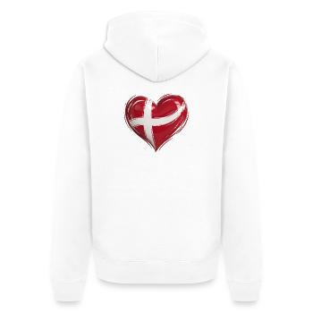 Drapeau du Cœur du Danemark - Veste à capuche bio Premium Unisexe - blanc - Dos - Thijin (182cm)