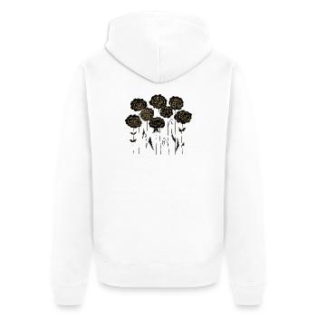 Flowers - Unisex Premium Organic Zip Hoodie - white - Back - Thijin (182cm)