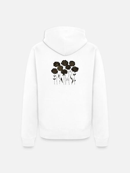 Flowers - Unisex Premium Organic Zip Hoodie - white