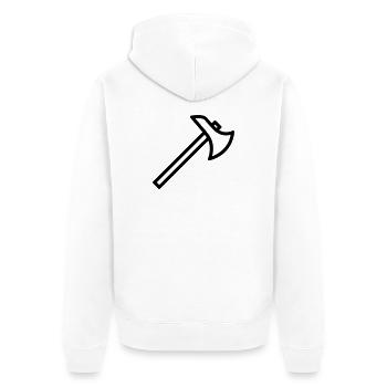 Axt - Unisex Premium Bio Zip Hoodie - Weiß - Hinten - Thijin (182cm)