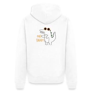 Lustiges Krokodil Oh Snap Dinosaurier Brille - Unisex Premium Bio Zip Hoodie - Weiß - Hinten - Thijin (182cm)