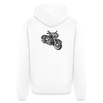 chopper hog bike motorrad - Unisex Premium Bio Zip Hoodie - Weiß - Hinten - Thijin (182cm)
