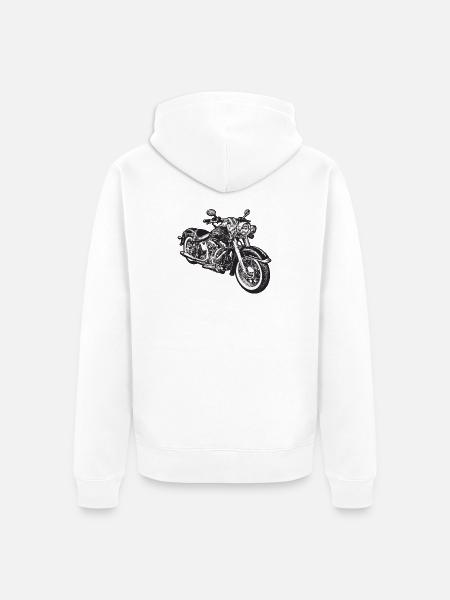 chopper hog bike motorrad - Unisex Premium Organic Zip Hoodie - white