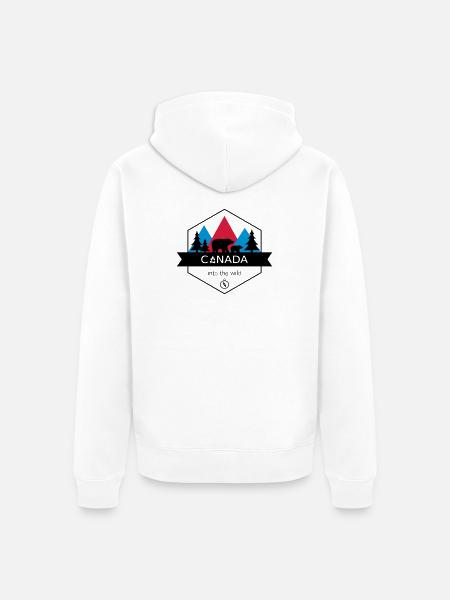 Kanada in die Wildnis mit Bären und Wald - Unisex Premium Bio Zip Hoodie - Weiß