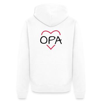Grandpa heart gift birthday christmas - Unisex Premium Organic Zip Hoodie - white - Back - Thijin (182cm)