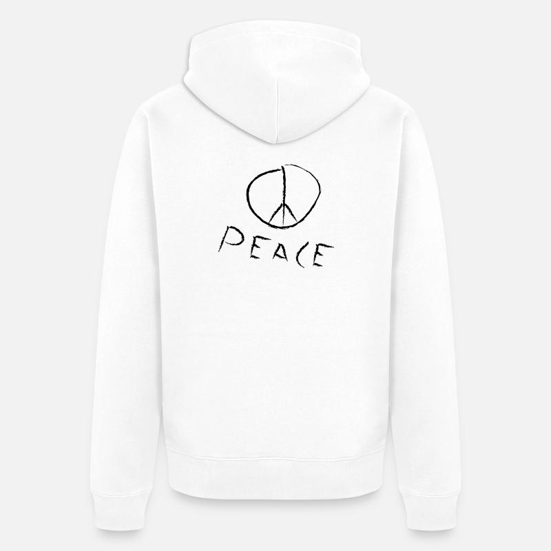 peace exit-shirt - Unisex Premium Bio Zip Hoodie - Weiß
