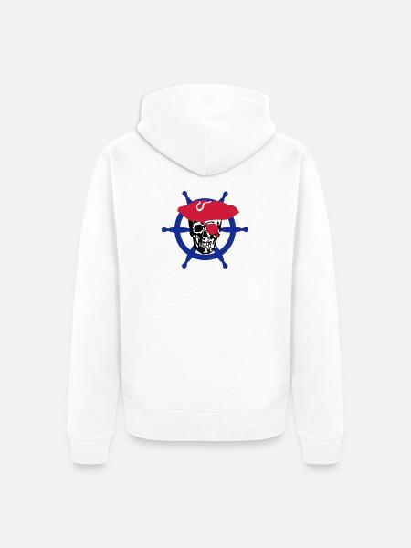 skull pirate - Veste à capuche bio Premium Unisexe - blanc
