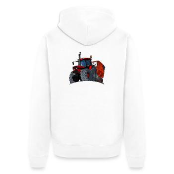 0856 case cart - Unisex Premium Organic Zip Hoodie - white - Back - Thijin (182cm)