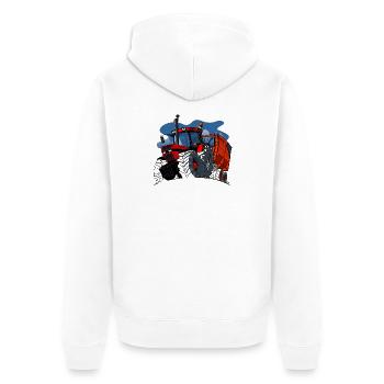 0856 case cart ALT - Unisex Premium Organic Zip Hoodie - white - Back - Thijin (182cm)