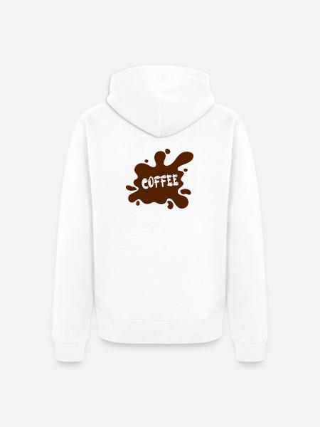 Coffee stain with artistic design - Unisex Premium Organic Zip Hoodie - white