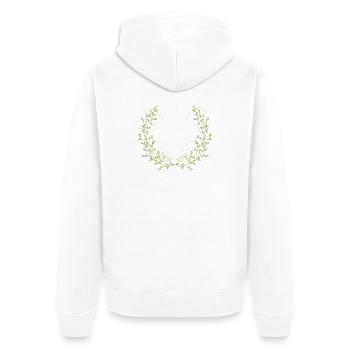 delicately bright green branches with fine lines - Unisex Premium Organic Zip Hoodie - white - Back - Thijin (182cm)