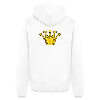 Crown Symbol Cheese - Unisex Premium Organic Zip Hoodie - white - Back - Thijin (182cm)