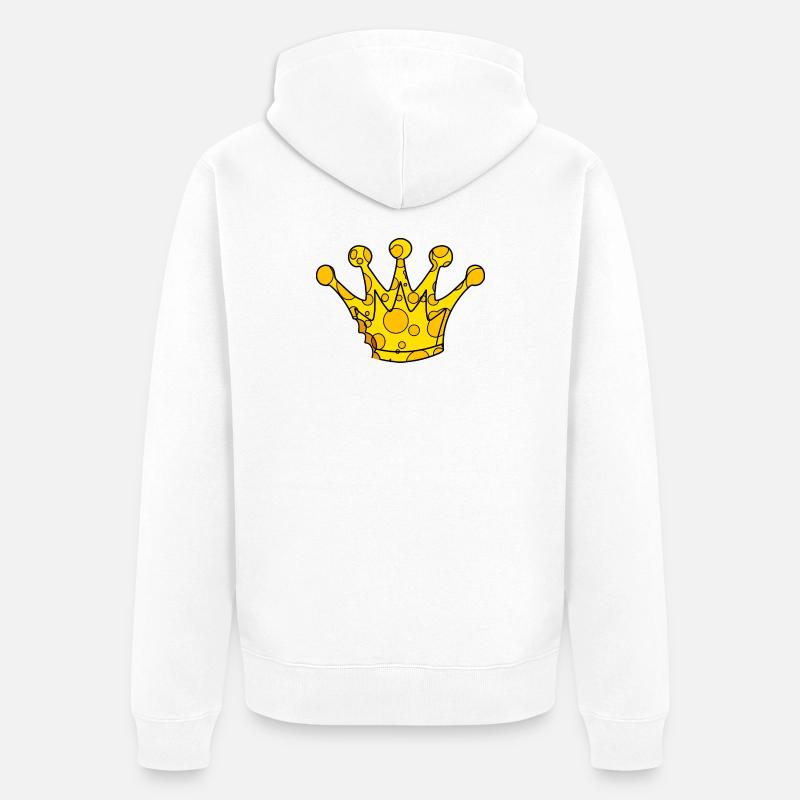 Krone Symbol Käse - Unisex Premium Bio Zip Hoodie - Weiß