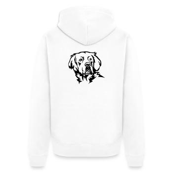 Golden Retriever Head - Unisex Premium Organic Zip Hoodie - white - Back - Thijin (182cm)