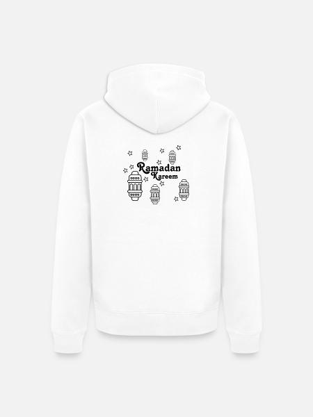 Ramadan Kareem star and lights - Unisex Premium Organic Zip Hoodie - white