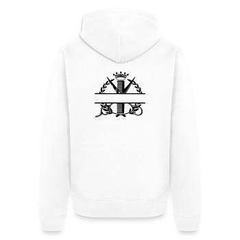 Hairdresser laurel wreath and crown logo - Unisex Premium Organic Zip Hoodie - white - Back - Thijin (182cm)