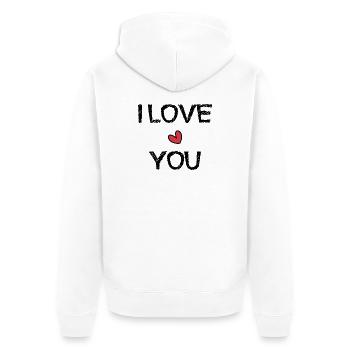COUPLE. JUST MARRIED. Bachelorette party. VALENTINE'S DAY. LOVE. - Unisex Premium Organic Zip Hoodie - white - Back - Thijin (182cm)