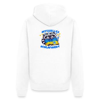 Official Sleep Shirt, Raccoons of Ukraine - Unisex Premium Organic Zip Hoodie - white - Back - Thijin (182cm)