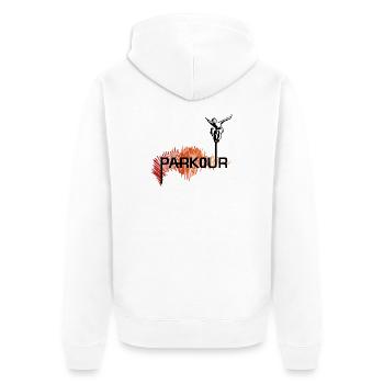 Parkour Ninja - couleur - Veste à capuche bio Premium Unisexe - blanc - Dos - Thijin (182cm)