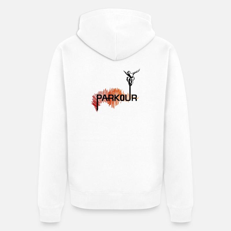 Parkour Ninja - couleur - Veste à capuche bio Premium Unisexe - blanc