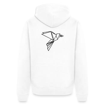 Origami-Friedenstaube transparent - Unisex Premium Bio Zip Hoodie - Weiß - Hinten - Thijin (182cm)