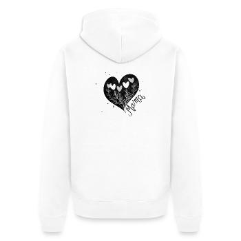 Cœur de maman Fête des mères - Veste à capuche bio Premium Unisexe - blanc - Dos - Thijin (182cm)