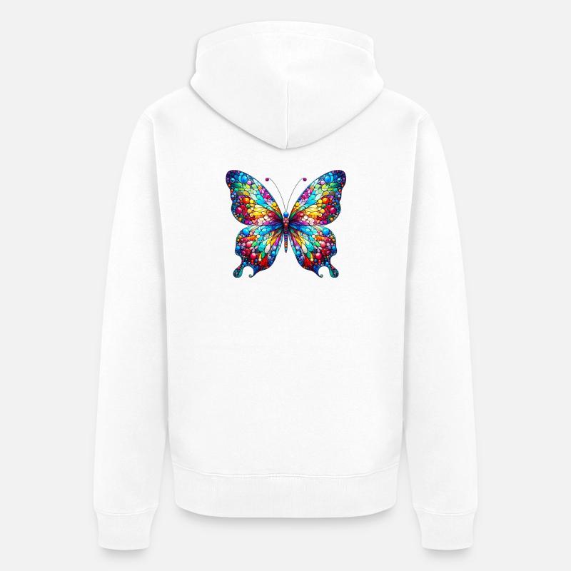 Papillon - Veste à capuche bio Premium Unisexe - blanc