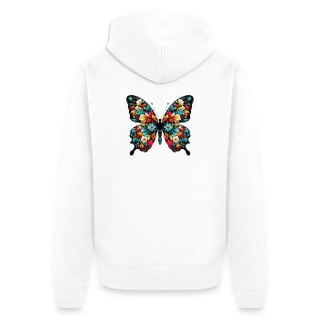 Papillon - Veste à capuche bio Premium Unisexe - blanc - Dos - Thijin (182cm)