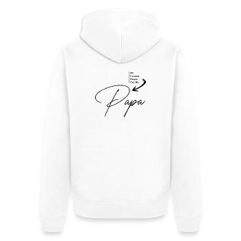 My favorite people call me PAPA Black Style - Unisex Premium Organic Zip Hoodie - white - Back - Thijin (182cm)