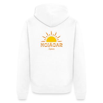 MOJÁCAR Spain Sun Motif - Unisex Premium Organic Zip Hoodie - white - Back - Thijin (182cm)