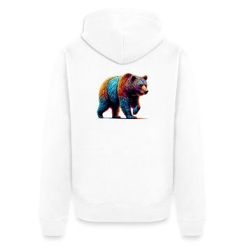 Ours - Veste à capuche bio Premium Unisexe - blanc - Dos - Thijin (182cm)