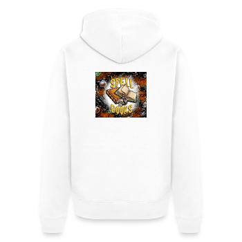 Zauberbücher Hexenzauber - Unisex Premium Bio Zip Hoodie - Weiß - Hinten - Thijin (182cm)