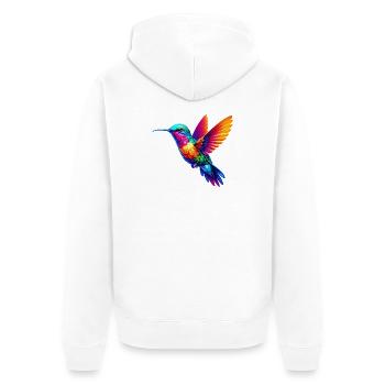 Hummingbird - Unisex Premium Organic Zip Hoodie - white - Back - Thijin (182cm)