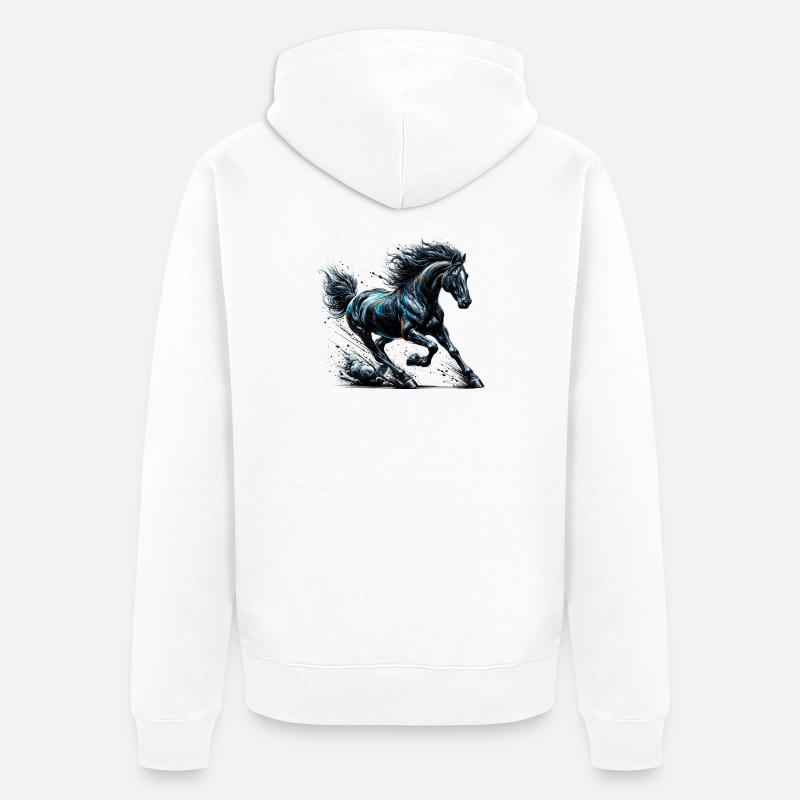 Cheval - Veste à capuche bio Premium Unisexe - blanc